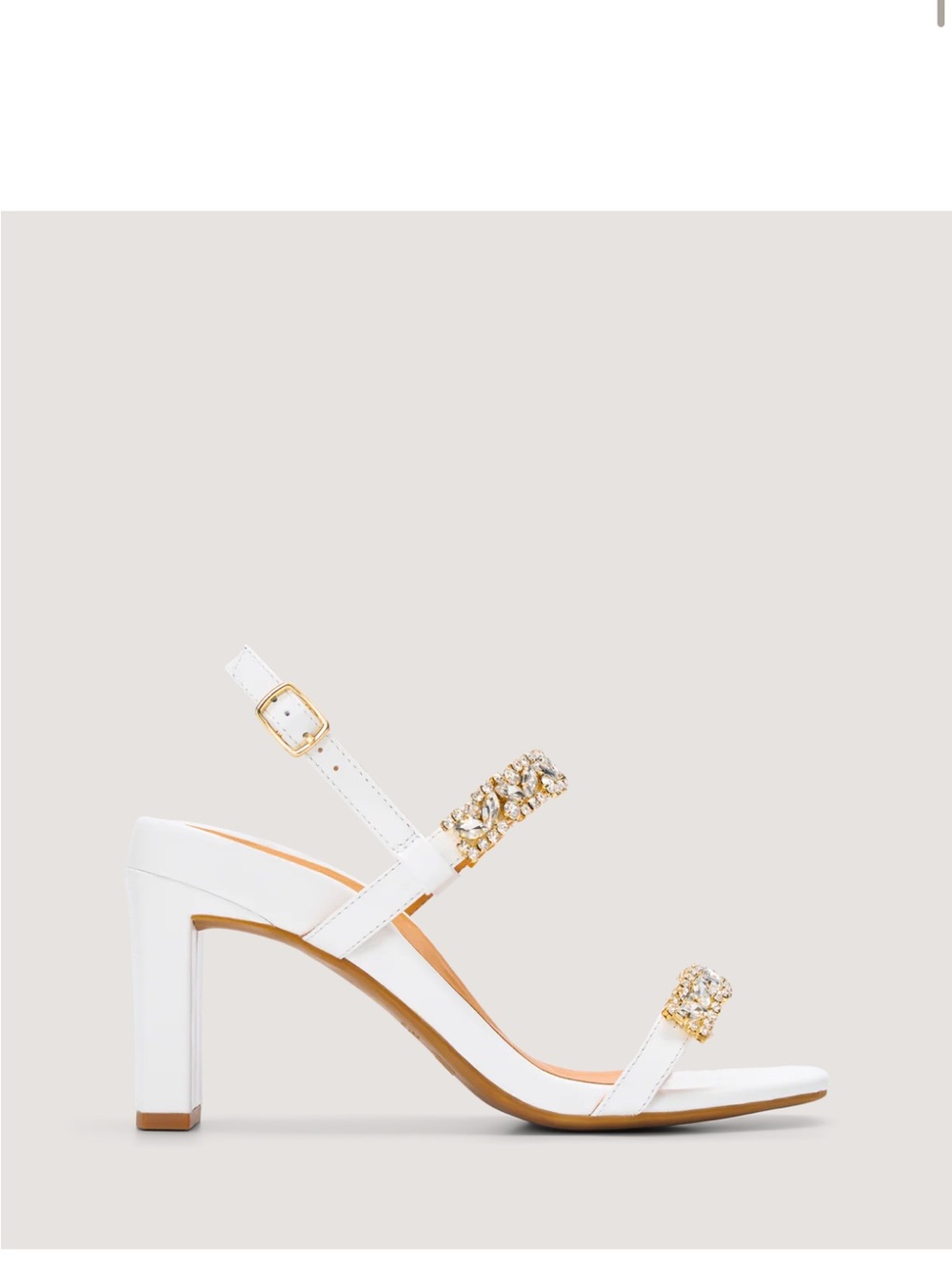 Bared Footwear sz 38 Chilia White Leather Crystal Embellished High Heels